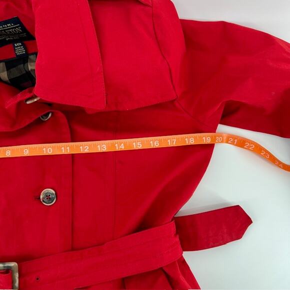Pendleton Womens S Waterproof Belted Trench Jacket Red Longline Plaid Lined - Picture 4 of 13